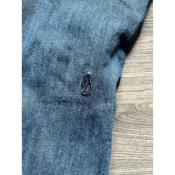 Volcom Women’s Denim Jeans Skinny Super Stoned Blue Dark Mid Rise Size 8 / 28x30 - Picture 10 of 10